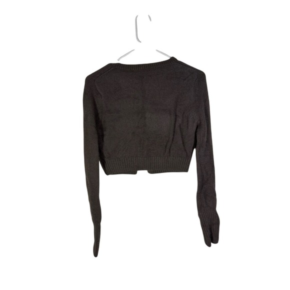 BDG Cropped Cardigan Sweater Button Up Knit Top Brown Fitted S - Picture 1 of 3